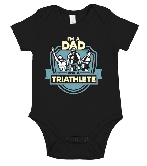 Triathlon Im A Dad And A Swimmer Race Competition Short Sleeve Baby One-Piece