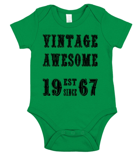 Vintage Awesome Est Since 1967 Birthday Short Sleeve Baby One-Piece