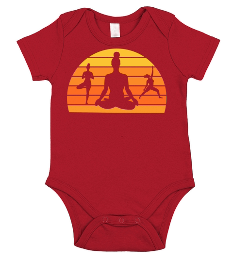 Yoga Meditation Poses Retro Vintage Fitness Short Sleeve Baby One-Piece