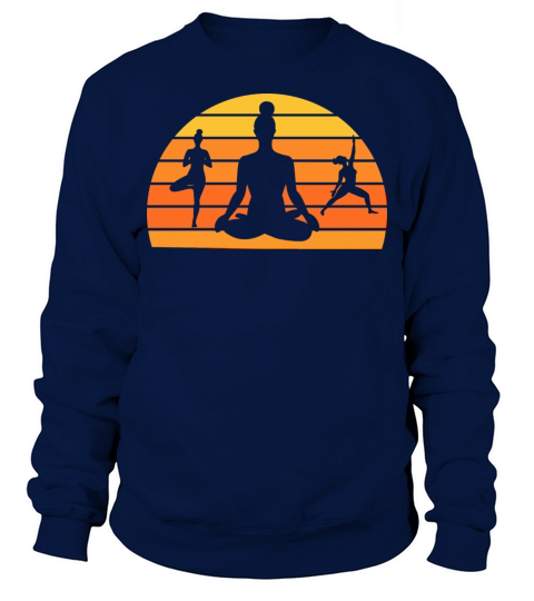 Yoga Meditation Poses Retro Vintage Fitness Sweatshirt Unisex
