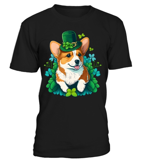 Funny Corgi Lover Shamrock Happy St Patricks Day T-Shirt Unisex