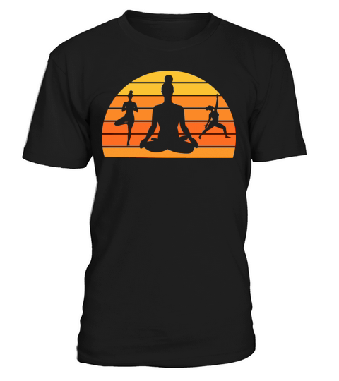 Yoga Meditation Poses Retro Vintage Fitness T-Shirt Unisex