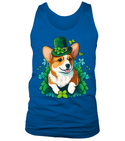 Funny Corgi Lover Shamrock Happy St Patricks Day Tank Top Unisex