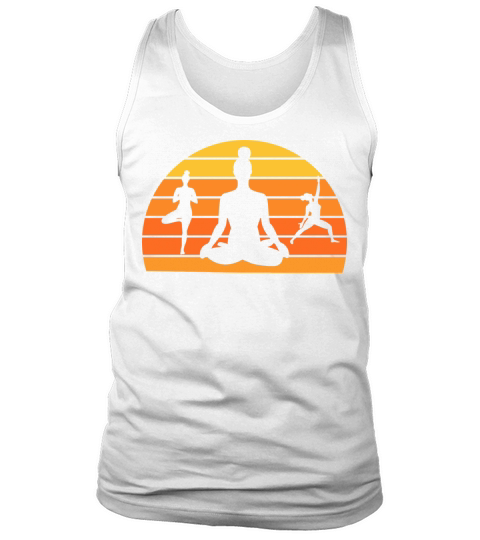 Yoga Meditation Poses Retro Vintage Fitness Tank Top Unisex