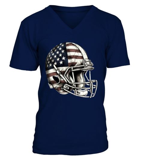 Football USA American Flag Vintage Gift V-Neck T-shirt