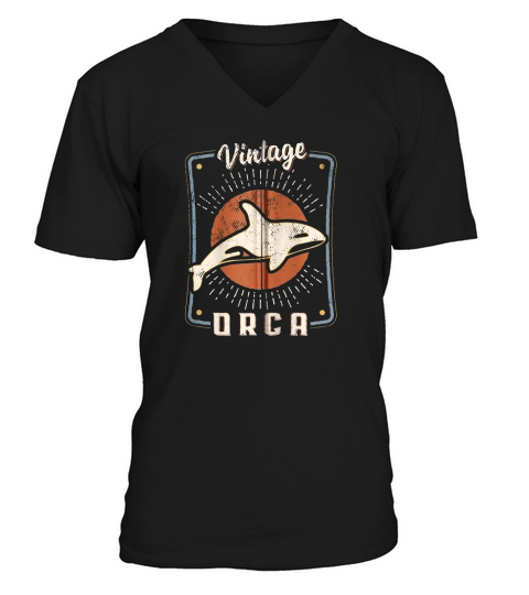Orca Whisperer Vintage Classic Retro Animal Love V-Neck T-shirt