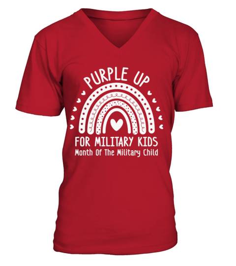 Purple Up For Military Kids V-Neck T-shirt