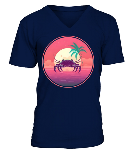 Retro Vintage Crab Lovers Style V-Neck T-shirt
