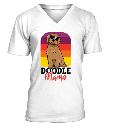 Womens Doodle Mama Labradoodle Goldendoodle V-Neck T-shirt