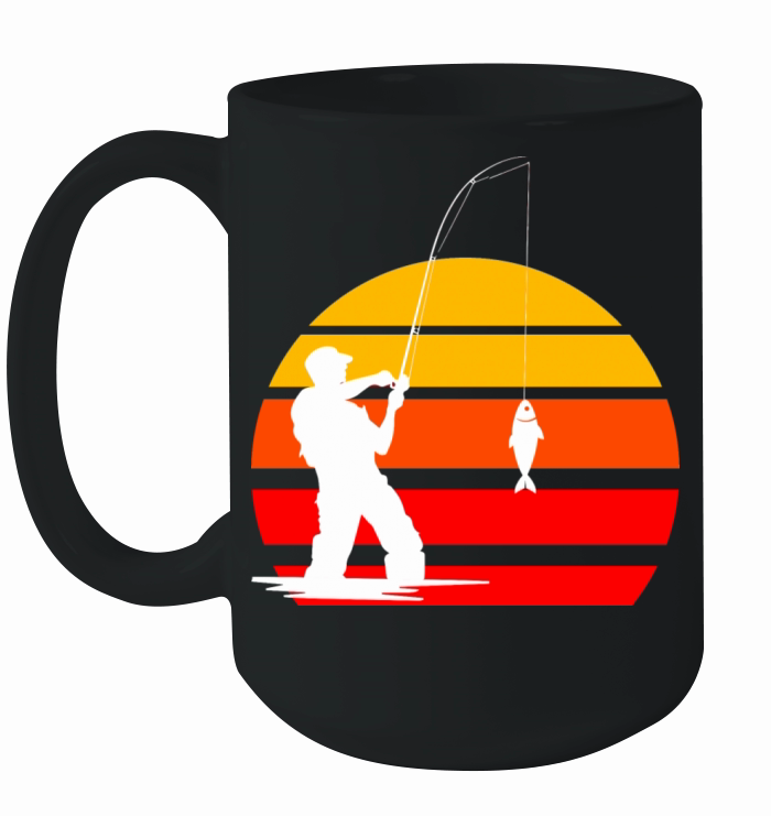 Angler vintage sunset retro Ceramic Mug