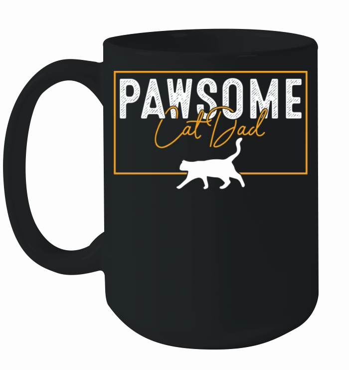 Pawsome Vintage Best Cat Dad Ever Cat Daddy Father Ceramic Mug