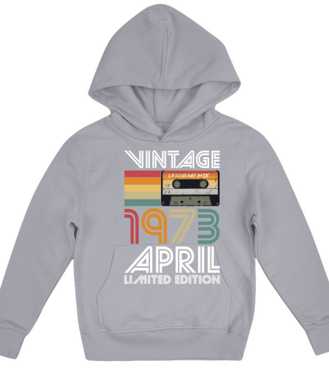 50th birthday april 1973 vintage 1973 Kids Hoodie