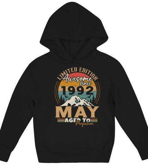 Vintage Born In May 1992 Birthday Gift Kids Hoodie