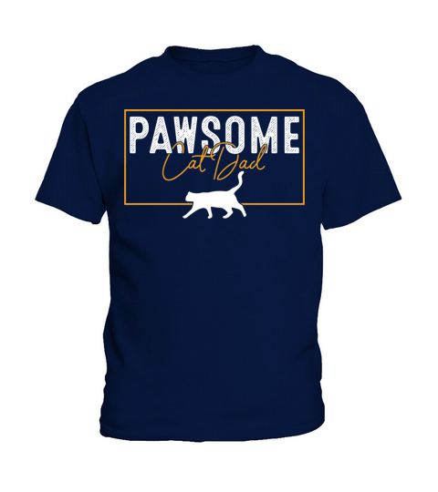 Pawsome Vintage Best Cat Dad Ever Cat Daddy Father Kids T-Shirt