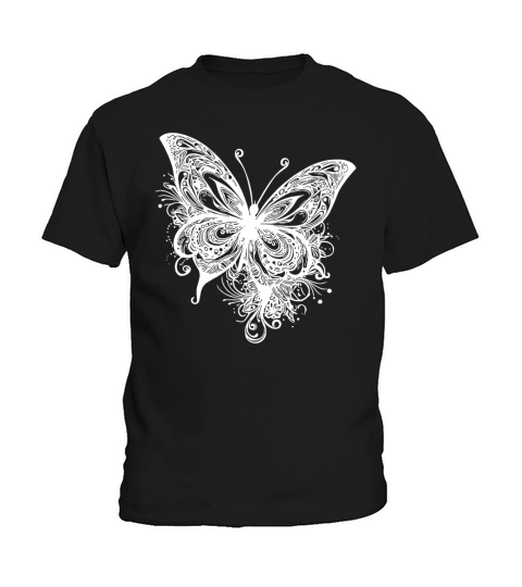 Pretty Vintage Butterfly Tattoo Line Style Kids T-Shirt