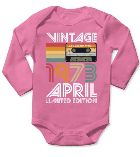 50th birthday april 1973 vintage 1973 Long Sleeve Baby One-Piece