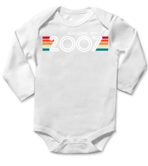 Awesome Since 2007 16th Birthday Gifts 16 Years Long Sleeve Baby One-Piece