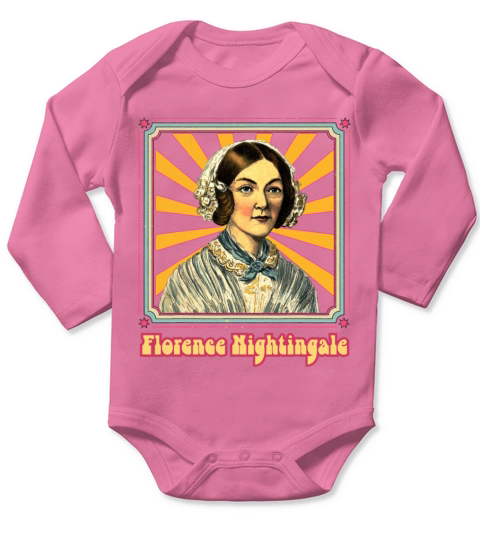 Florence Nightingale Nurse RN Retro Groovy Long Sleeve Baby One-Piece
