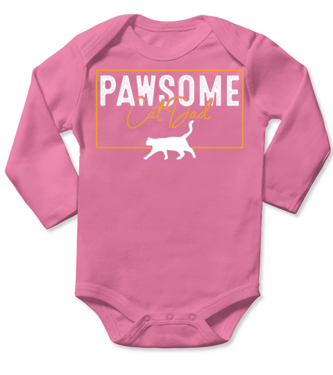 Pawsome Vintage Best Cat Dad Ever Cat Daddy Father Long Sleeve Baby One-Piece