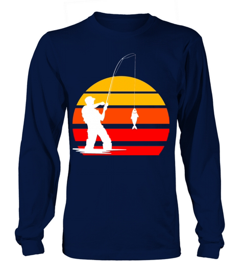 Angler vintage sunset retro Long sleeved Unisex