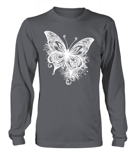 Pretty Vintage Butterfly Tattoo Line Style Long sleeved Unisex