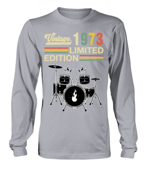 Vintage 1973 Drums 50th Birthday Drummer Long sleeved Unisex