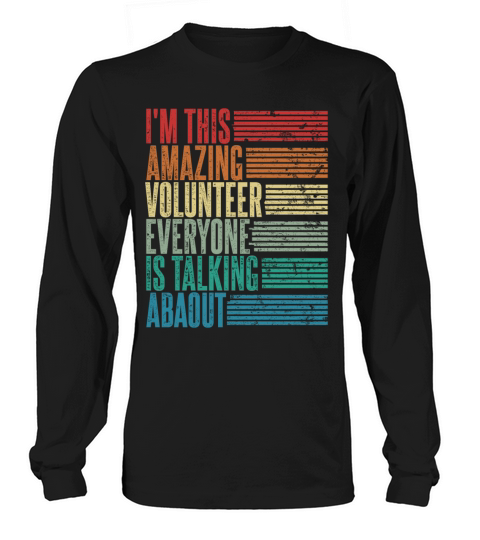Vintage Volunteer Profession Gift Retro Long sleeved Unisex