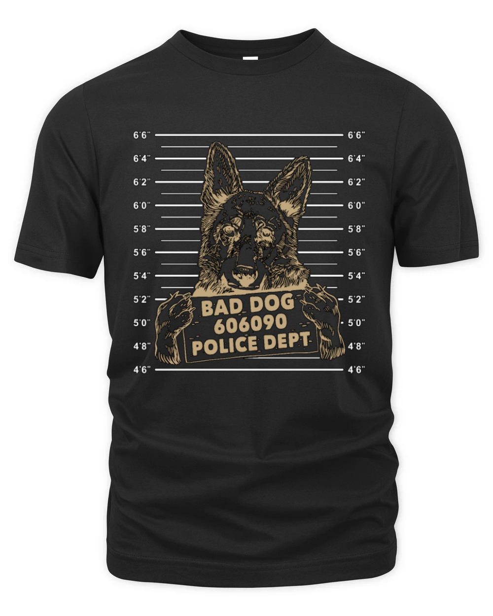 German Shepherd Bad Dog 606090 Police Dogs Canine Organic Unisex T-shirt