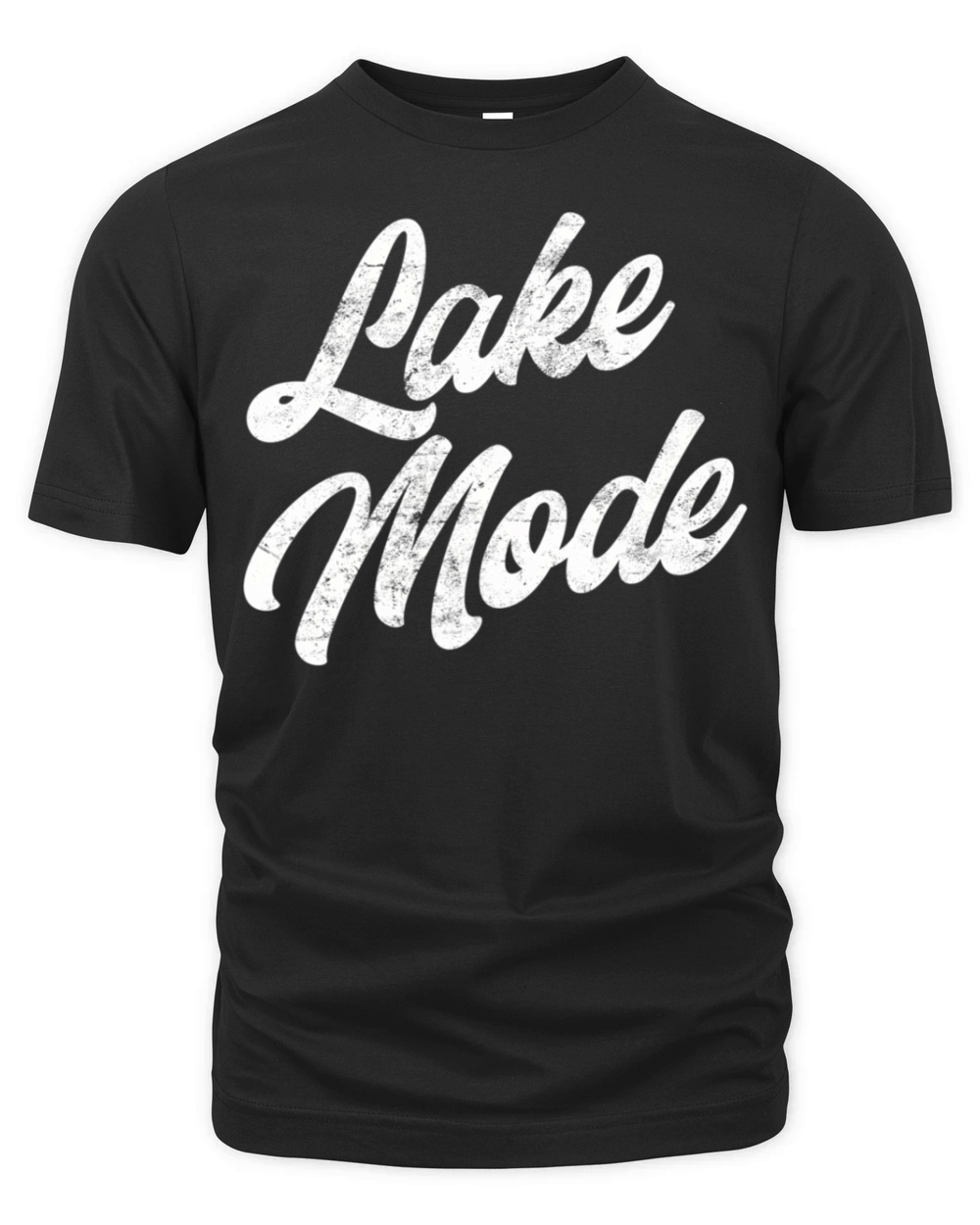 Lake Mode Distressed Text Organic Unisex T-shirt