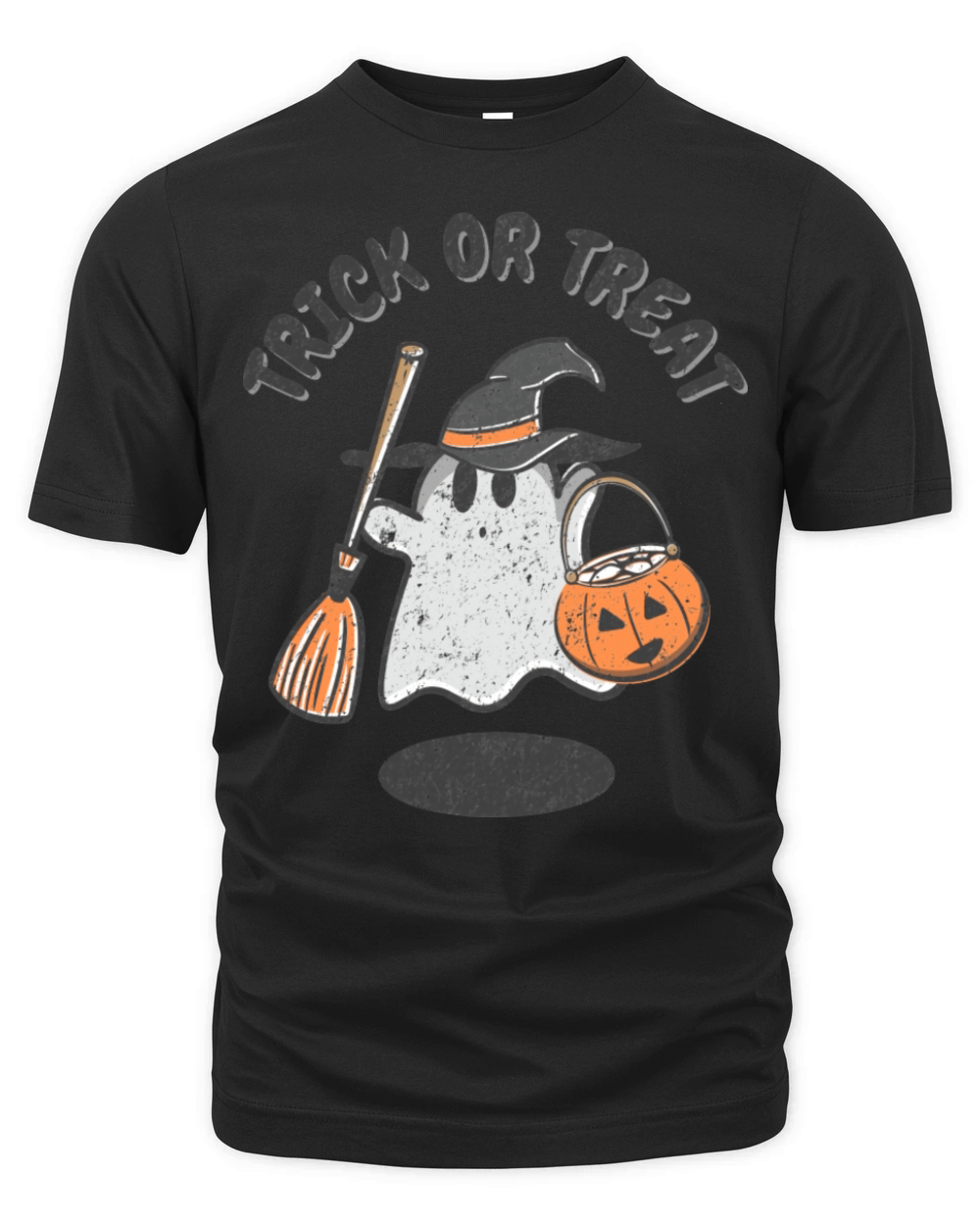 Trick Or Treat Ghost Witch Halloween Organic Unisex T-shirt