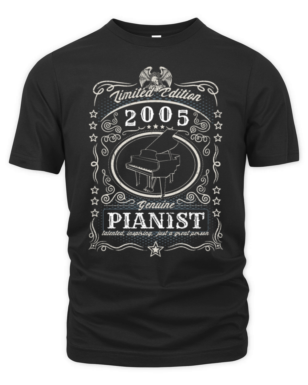 Vintage 2005 Pianist Birthday Gift Piano Player Organic Unisex T-shirt