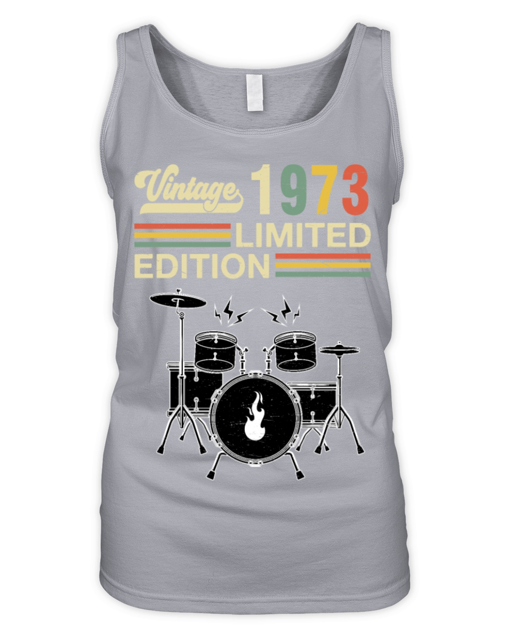 Vintage 1973 Drums 50th Birthday Drummer Organic Women's Tank Top