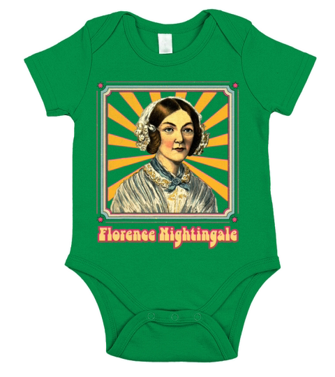 Florence Nightingale Nurse RN Retro Groovy Short Sleeve Baby One-Piece