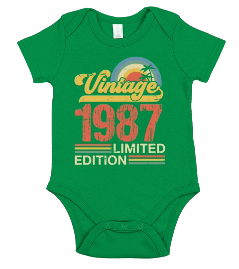 Retro Vintage 1987 Limited Edition Short Sleeve Baby One-Piece