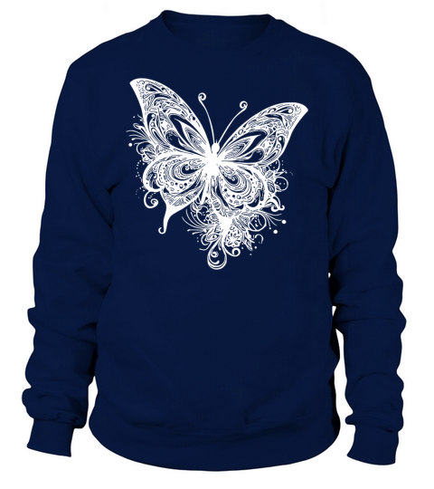 Pretty Vintage Butterfly Tattoo Line Style Sweatshirt Unisex