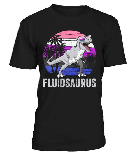 Gender Fluid Pride Flag Dinosaur Trex LGBTQ T-Shirt Unisex