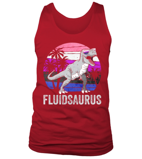 Gender Fluid Pride Flag Dinosaur Trex LGBTQ Tank Top Unisex