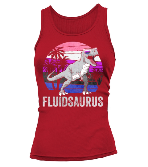 Gender Fluid Pride Flag Dinosaur Trex LGBTQ Tank top Woman