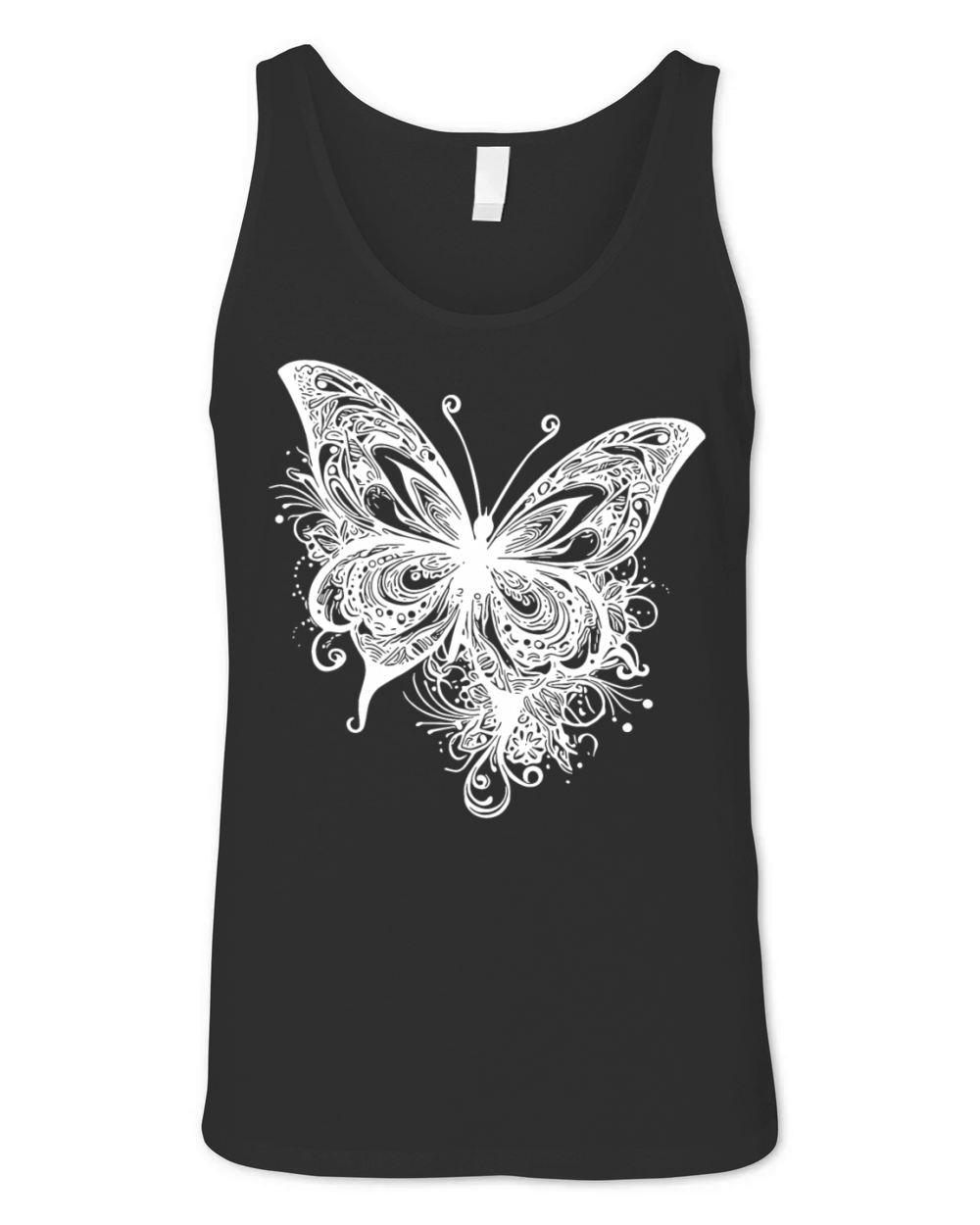 Pretty Vintage Butterfly Tattoo Line Style Unisex Jersey Tank