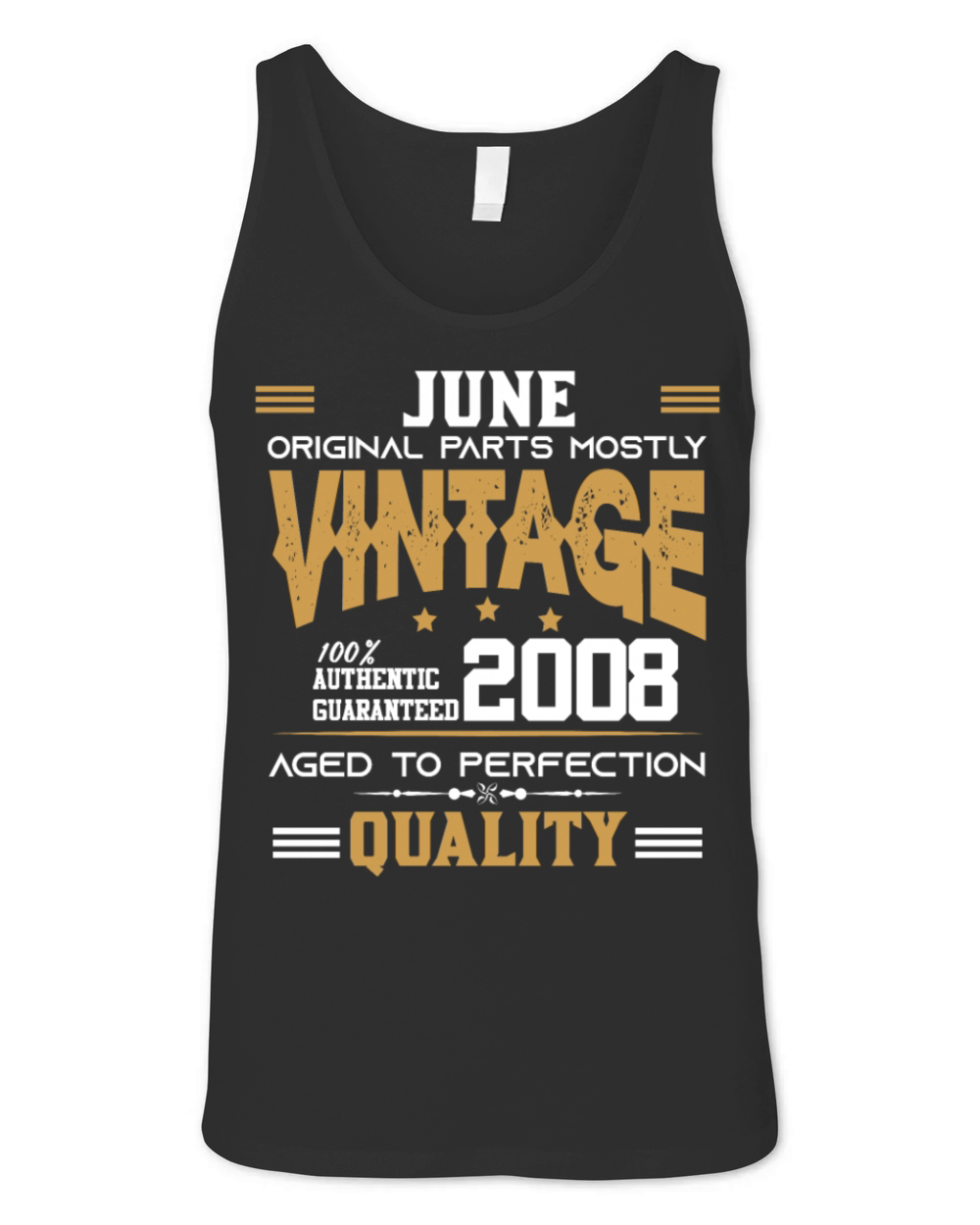 Vintage Aged To Perfection June 2008 Unisex Jersey Tank