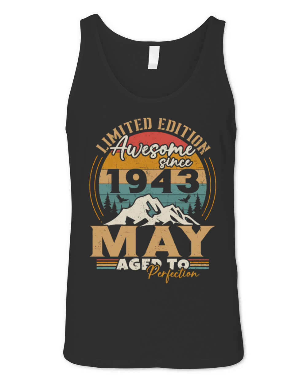 Vintage Born In May 1943 Birthday Gift Unisex Jersey Tank