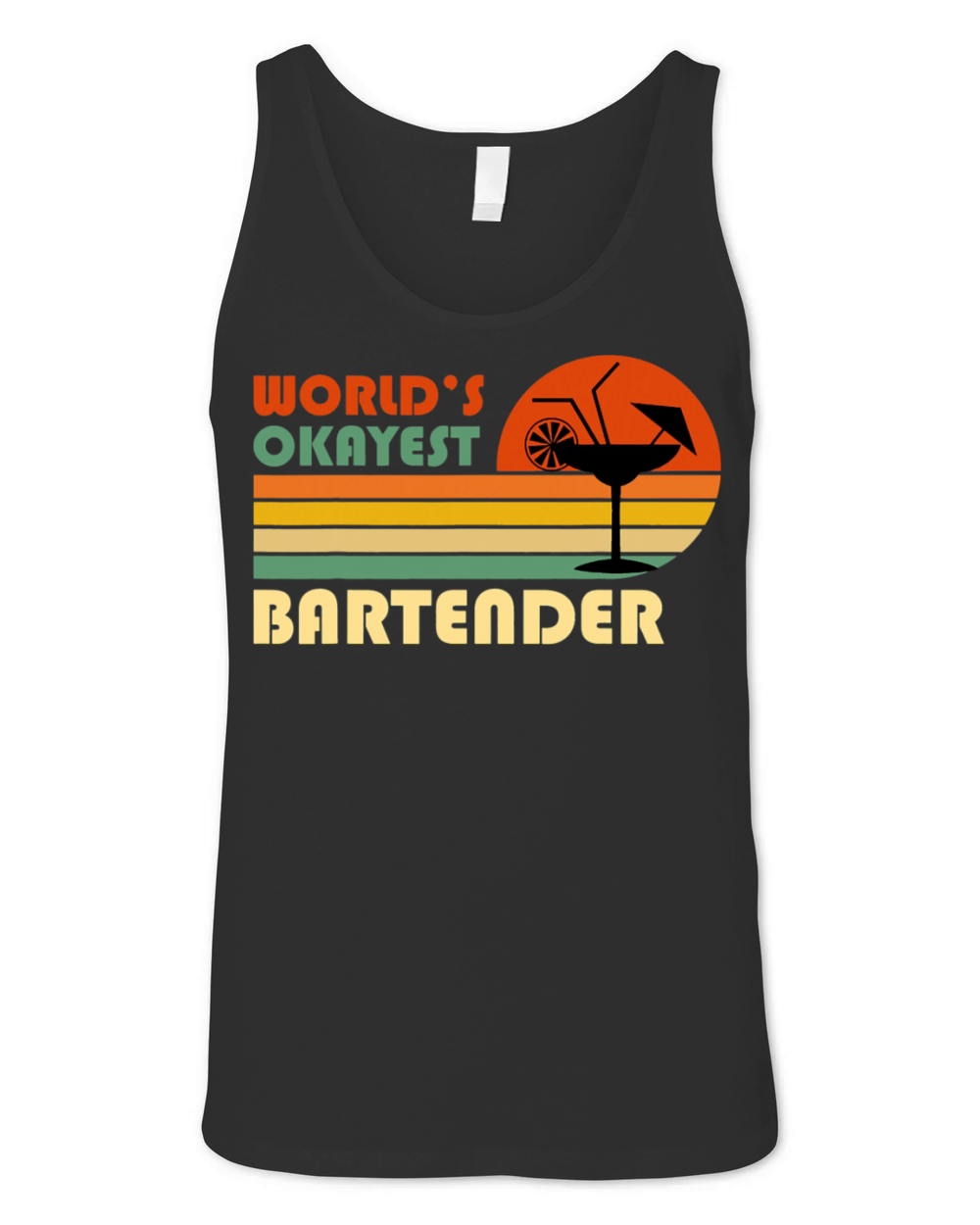 Worlds Okayest Bartender Funny Retro Vintage Unisex Jersey Tank