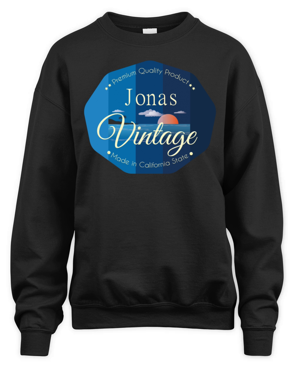 Jonas First Name Vintage Blue Unisex Premium Crewneck Sweatshirt