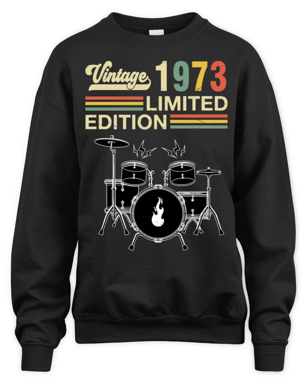 Vintage 1973 Drums 50th Birthday Drummer Unisex Premium Crewneck Sweatshirt