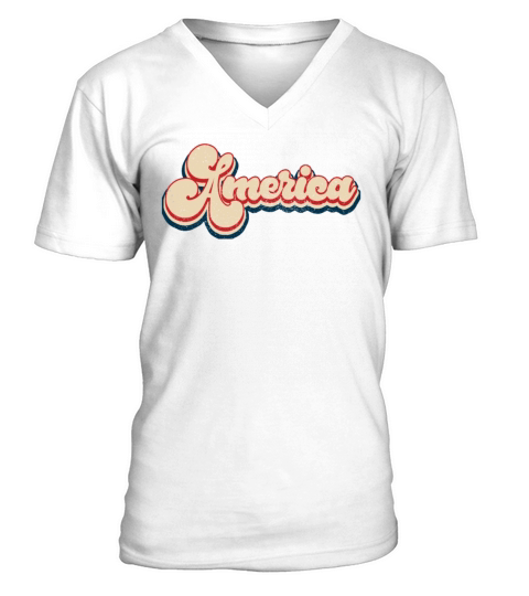 America Patriotic 4th of July Vintage V-Neck T-shirt