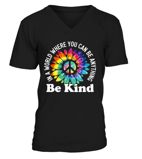 In a World Where You Can Be Anything Be Kind Sign V-Neck T-shirt