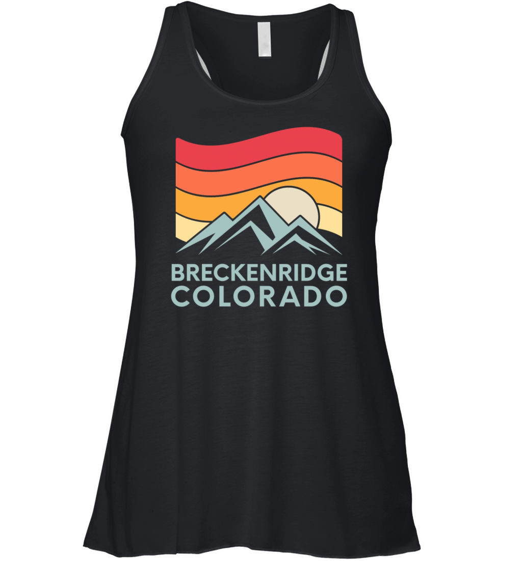 breckenridge colorado retro sunset Women's Flowy Tank Top