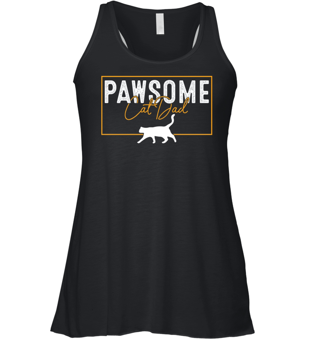 Pawsome Vintage Best Cat Dad Ever Cat Daddy Father Women's Flowy Tank Top