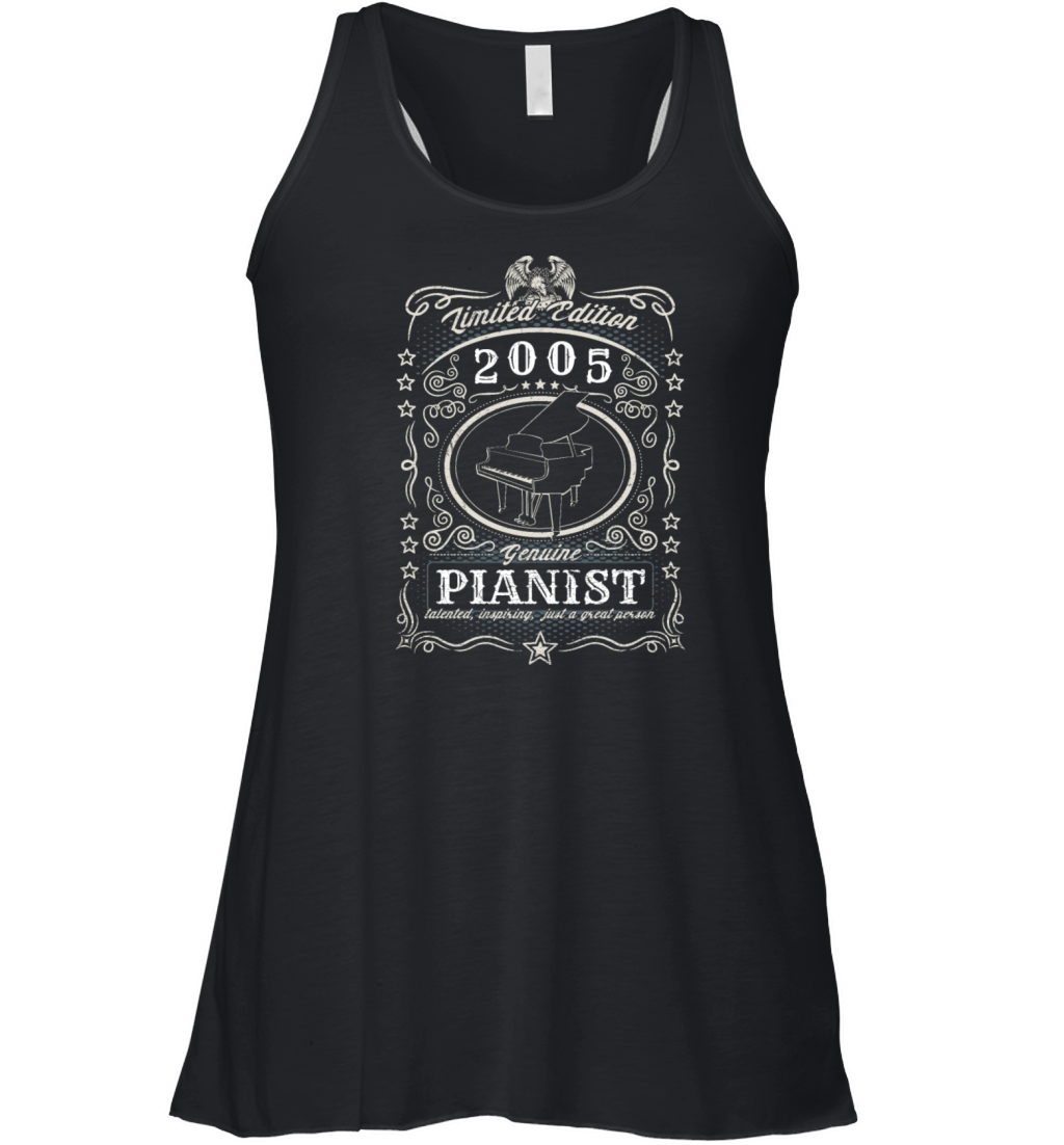Vintage 2005 Pianist Birthday Gift Piano Player Women's Flowy Tank Top