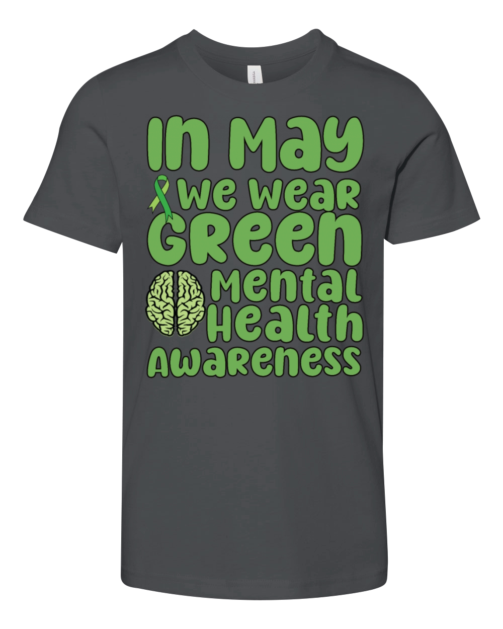 In May We Wear Green Mental Health Awareness Youth Unisex Jersey Tee